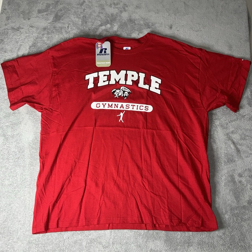 Temple University Gymnastics Men's XXL T-shirt Russell Practice Gear